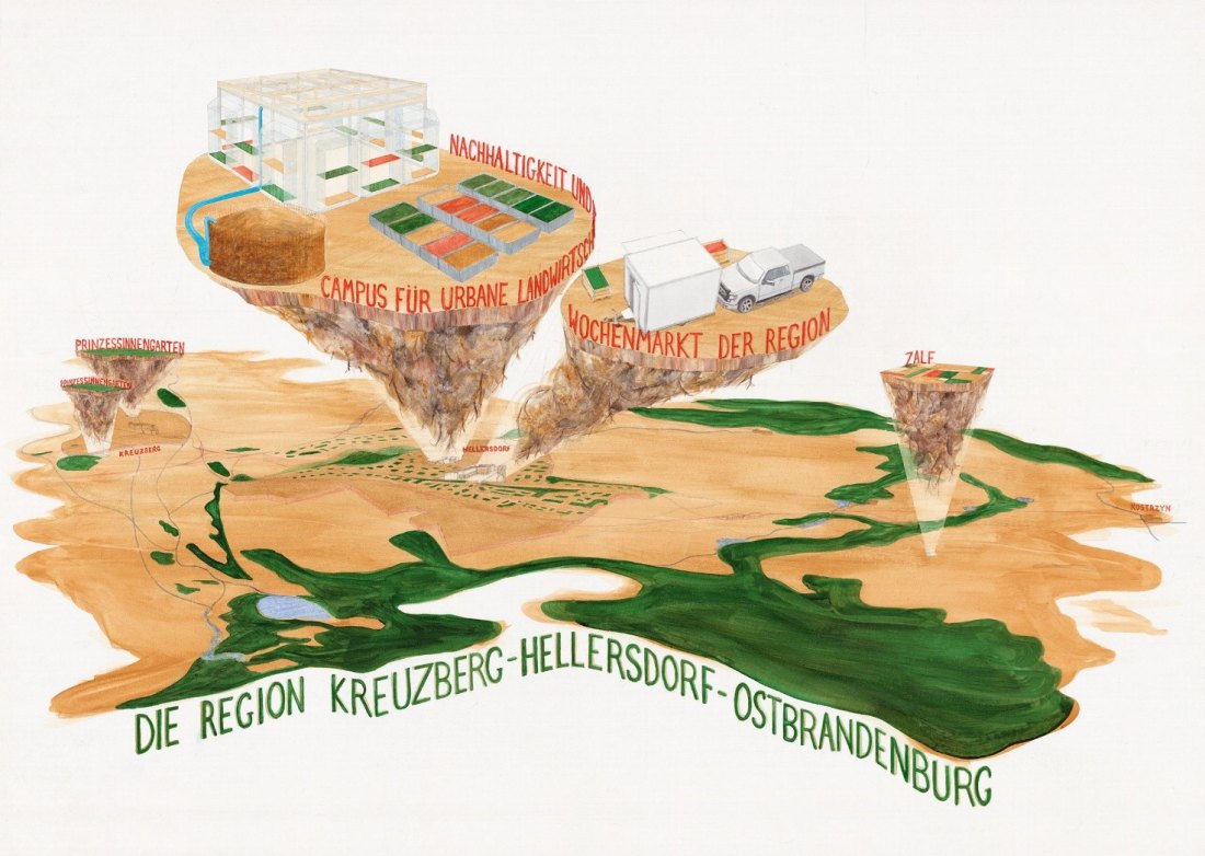 Eine Illustration einer Landkarte 